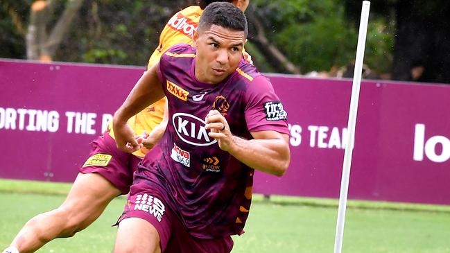 David Mead trains with the Broncos on Monday at Red Hill. Picture: John Gass