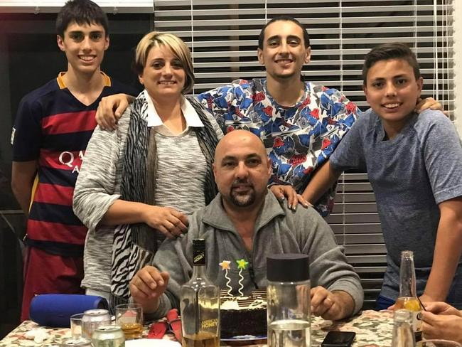 Family picture in 2017 with Christopher (left) with mother Patrizia, older brother Adriano, younger brother Michael and father Rob. Picture: Facebook