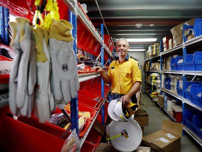 NSW RFS Shoalhaven district manager, superintendent Mark Williams, pictured in the supply room at Nowra on the NSW south coast on Thursday 6th February 2020. Picture: Nikki Short