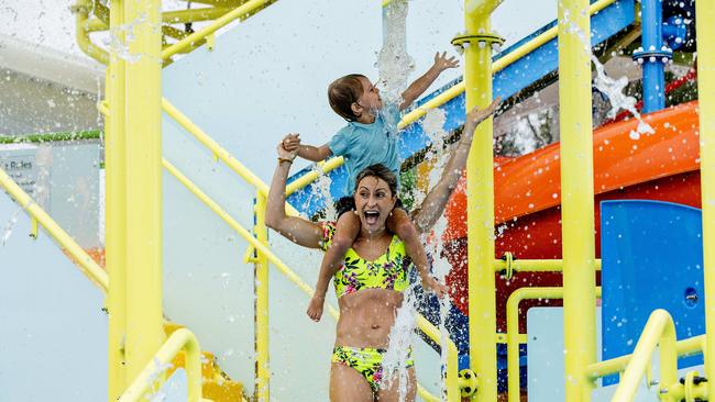 Liz says the water park is great for building children’s confidence in the water. Picture: Jerad Williams