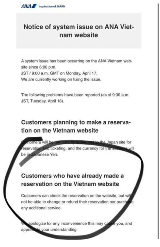 Some were able to nab luxury cabin tickets for just $450 – ANA said it will make a decision on whether the deal would be honoured by the end of the month.