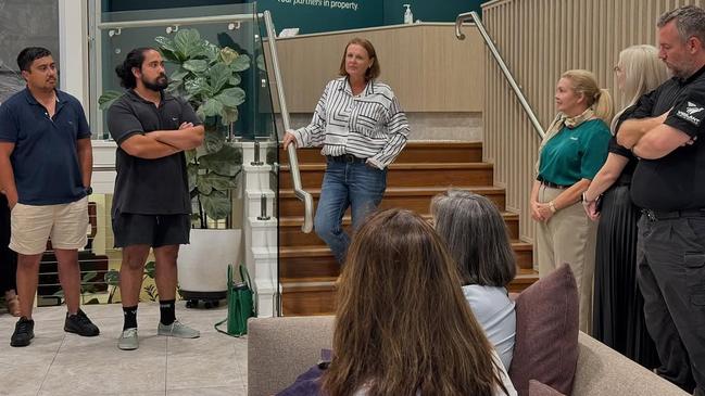 Townsville Chamber of Commerce president Miranda Meers speaks at the inaugural meeting of UpTown Townsville to discuss solutions to revive the CBD. Picture: Supplied.