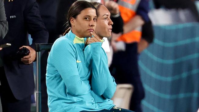 Sam Kerr was spotted in tears. Photo by DAVID GRAY / AFP.