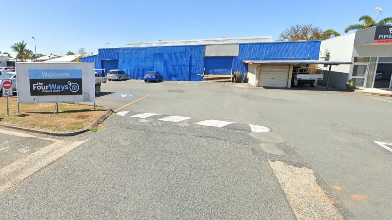 A google maps image of the Mackay Fourways Shopping Centre car park where a woman in her 40s was injured after crashing her motorbike into a car on June 9, 2025