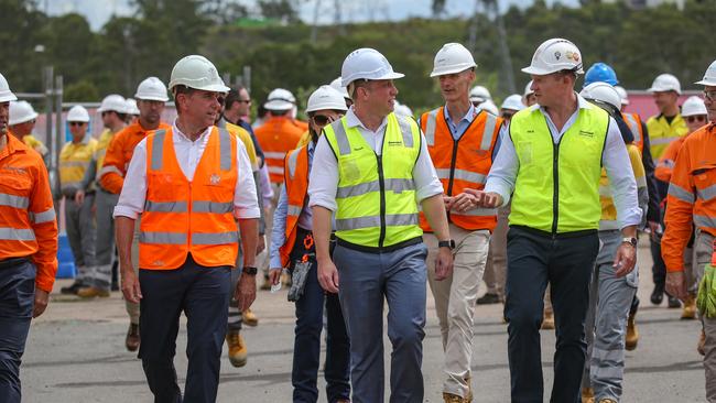 BRISBANE, AUSTRALIA - NCA NewsWire Photos - 19 FEBRUARY, 2024:  The Premier Steven Miles speaks at a media event  to mark the start of construction on a new big battery for Ipswich.Picture: NCA NewsWire / Glenn Campbell