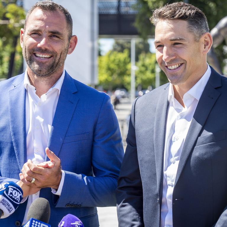 Cameron Smith and Billy Slater continued to have success off the field once they had retired from playing. Picture: Jake Nowakowski