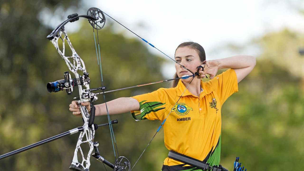 ON TARGET: Amber Reinbott won the 3D Archery Association of Australia under-18 national championship in a single arrow shoot-off earlier this month. Picture: Kevin Farmer