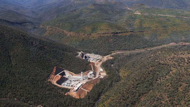 An aerial view of the Snowy Hydro site. Picture: Alex Ellinghausen