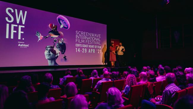 SWIFF founders Dave Horsley and Kate Howat at the Screenwave International Film Festival preview gala. Photo credit: And the trees photography.