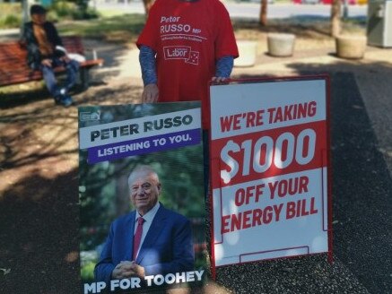 Current election campaign material for Peter Russo with traditional Labor branding removed.