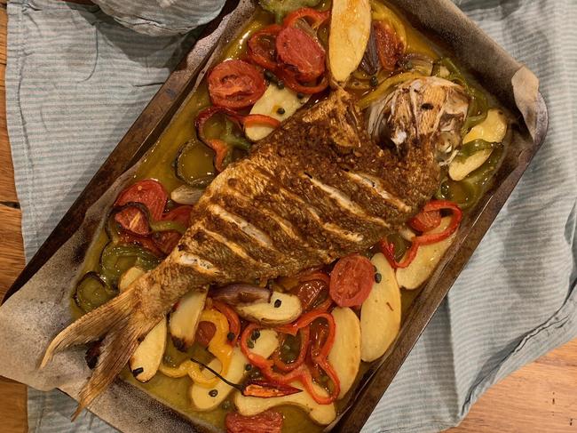 Nicky Riemer's whole baked snapper.