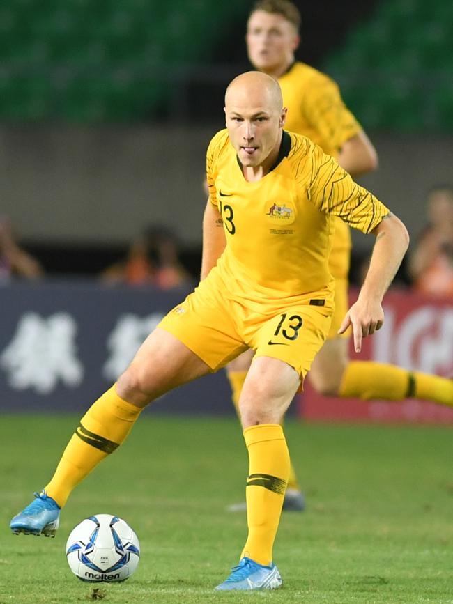 Socceroos playmaker Aaron Mooy looks for an opening. Picture: Getty Images