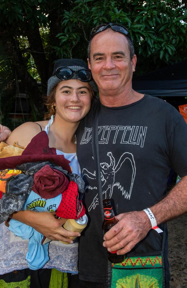 Izabella McFarlane and Bill McFarlane from Noosa at Wintermoon Festival at Mount Charlton.Picture: Michaela Harlow