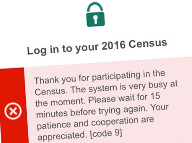 The message you got logging onto the Census from your mobile.