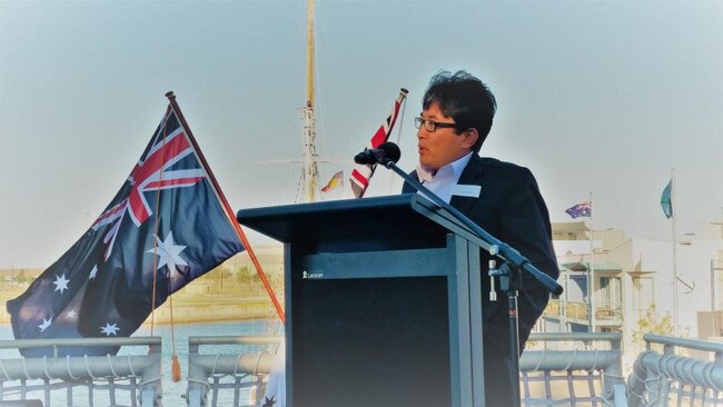 Yunus Noori accepting his award for Citizen of the Year 2017 from Port Adelaide Enfield Council for his work with Lutheran Community Care to help countless newly arrived families settle and establish their lives in the Port Adelaide Enfield community.