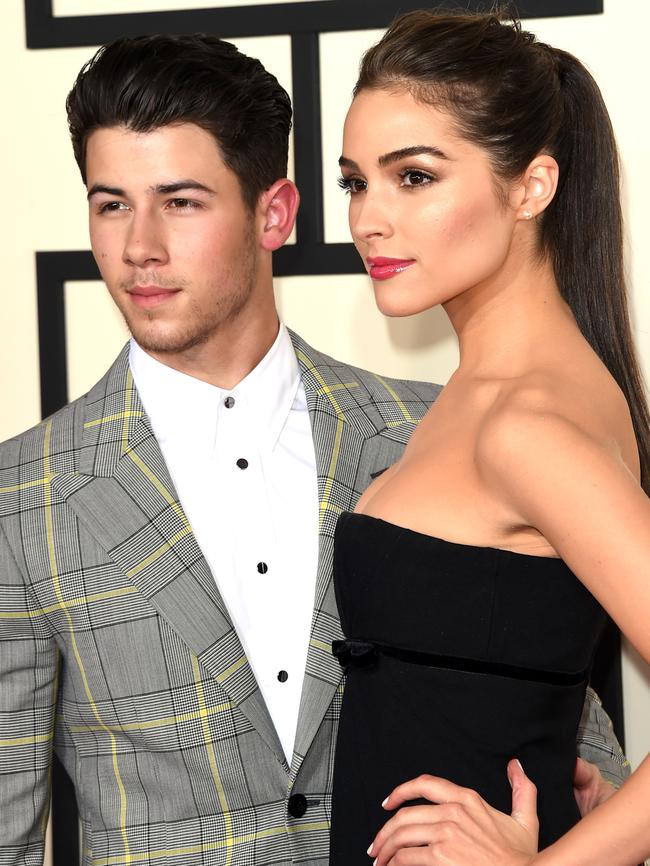 Nick Jonas and Olivia Culpo. Picture: Getty Images