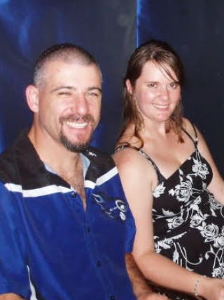 Lizz and her now husband Justin in 2004. Picture: Supplied