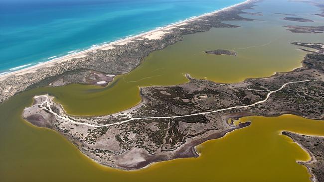 The Coorong South Lagoon from above in 2012.