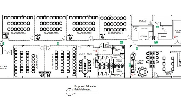 Floor plans show six classrooms. Picture: One Planning Consult/NTG