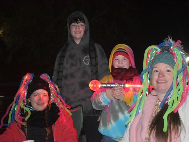 Romy Ralph with Toby, Will, and Kristen Girle at Killarney Bonfire Night 2022. Photo: Jessica Paul/Warwick Daily News