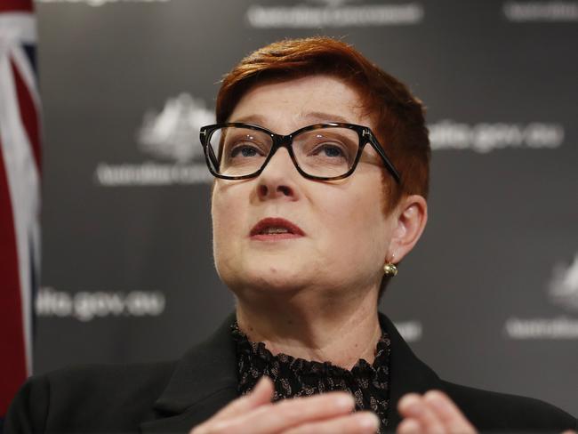 Foreign Affairs Minister Marise Payne confirmed Australia is taking the Solomons’ Prime Minister at his word. Picture: NCA NewsWire / Nikki Short