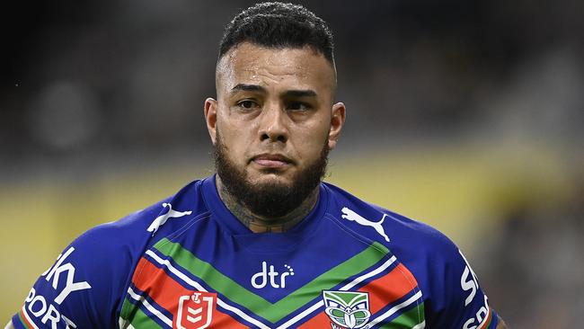 TOWNSVILLE, AUSTRALIA - AUGUST 19:  Addin Fonua-Blake of the Warriors looks on during the round 23 NRL match between the North Queensland Cowboys and the New Zealand Warriors at Qld Country Bank Stadium, on August 19, 2022, in Townsville, Australia. (Photo by Ian Hitchcock/Getty Images)