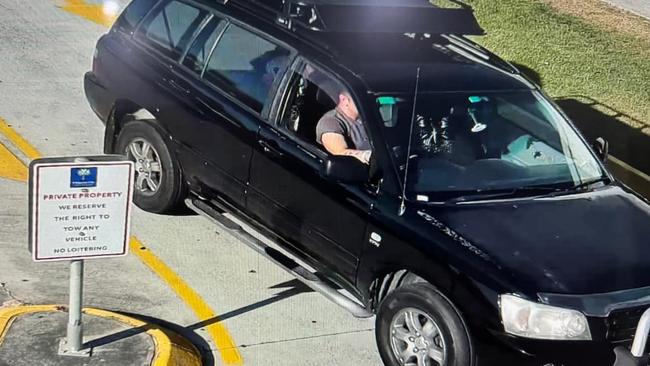 A CCTV image showing the alleged thief leaving the Pimpama City Shopping Centre in the family’s car.