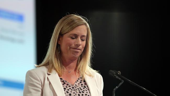 Labor leader Rebecca White during the Tasmania state election 2021. Picture: Zak simmonds