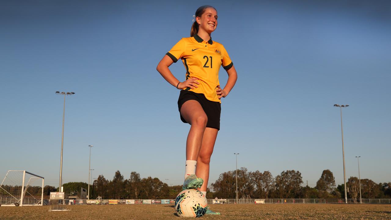 Gold Coast Knights player Shelby McMahon is captain of the U17 Australian Junior Matildas, and dreams of making the senior squad one day. Picture Glenn Hampson