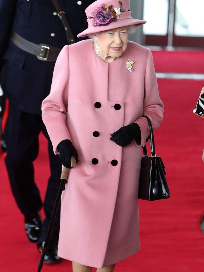 The Queen was seen using a cane on October 14. Picture: Geoff Caddick/AFP