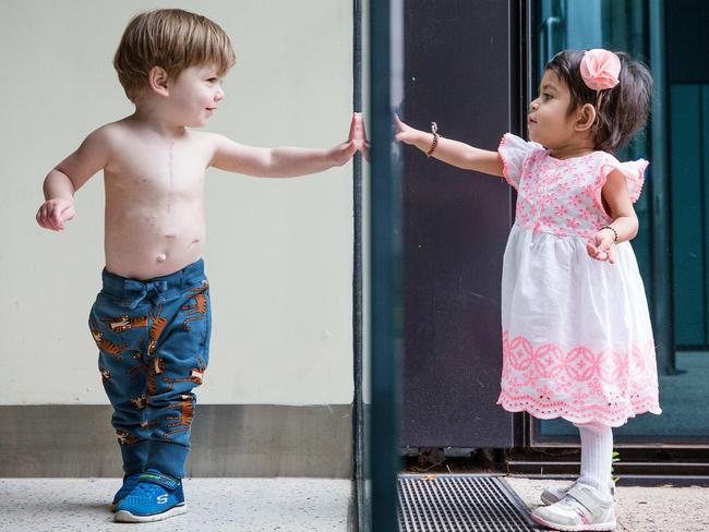 The RCH has celebrated 30 years of paediatric heart transplants, helping give children like Tom and Aradhya the gift of life. Picture: Mark Stewart