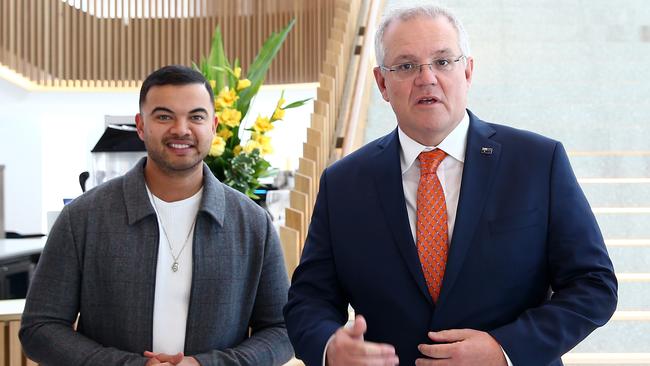 Guy Sebastian and Prime Minister Scott Morrison in June 2020. Pic: Matt Blyth/Getty Images