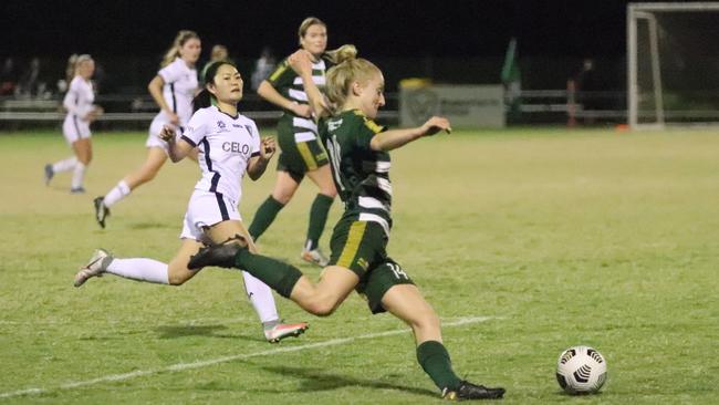 Western Pride footballer Meg Krautz has been one of the hard working performers this season. Picture: Christina Moran