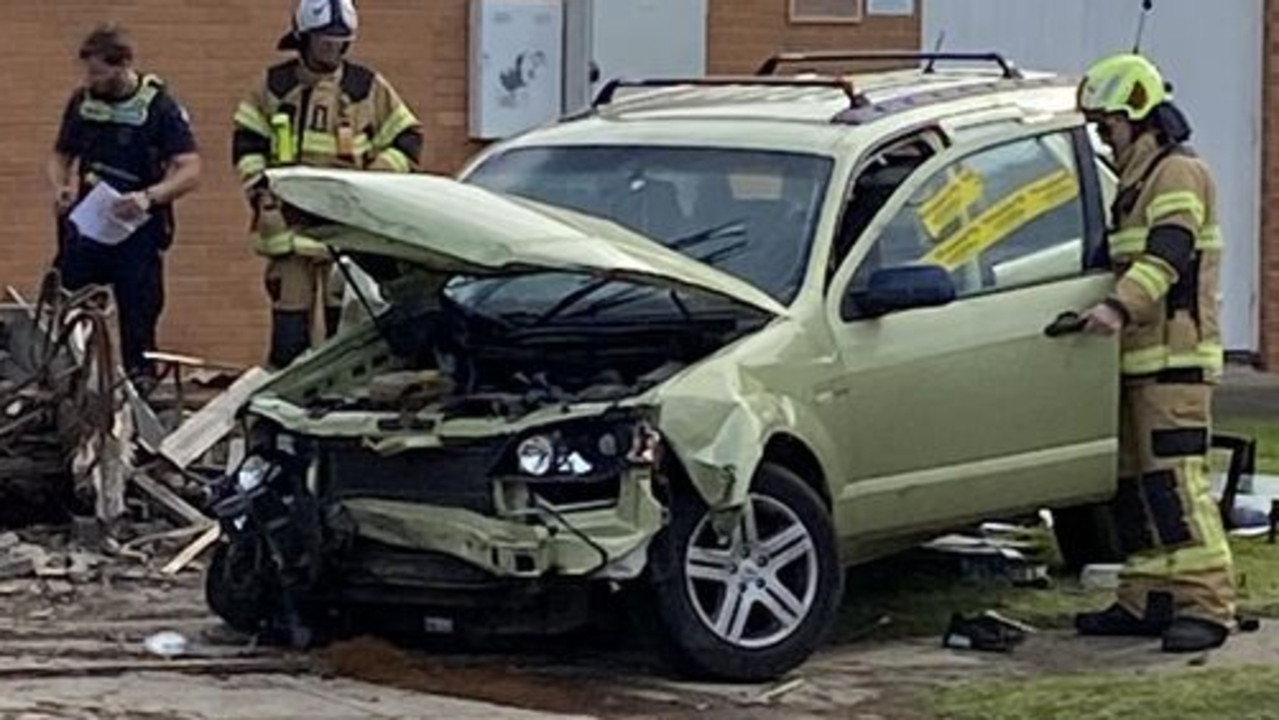 A Ford Territory was badly damaged after a two-car smash in Norlane on Tuesday afternoon. Picture: Leanne Edge