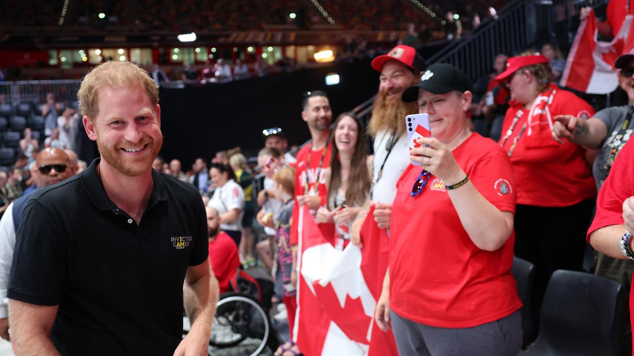 Prince Harry, Duke of Sussex attends the powerlifting during day one of the Invictus Games in Dusseldorf. Picture: Chris Jackson/Getty Images for the Invictus Games Foundation