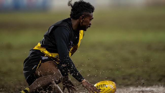 Tristan Singh-Lippo in the 2023-24 NTFL Men's Grand Final between Nightcliff and St Mary's. Picture: Pema Tamang Pakhrin