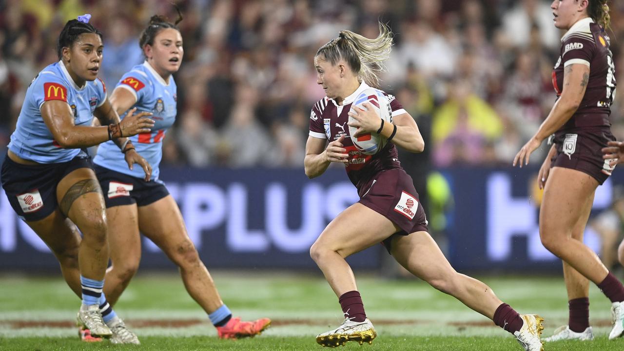 Queensland Maroons pocket rocket Emma Manzelmann is listed as the Cowboys’ only out-and-out hooker for 2024. (Photo by Ian Hitchcock/Getty Images)