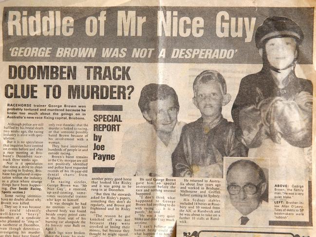 Paper clippings detailing George Brown’s murder. Picture: Adam Head