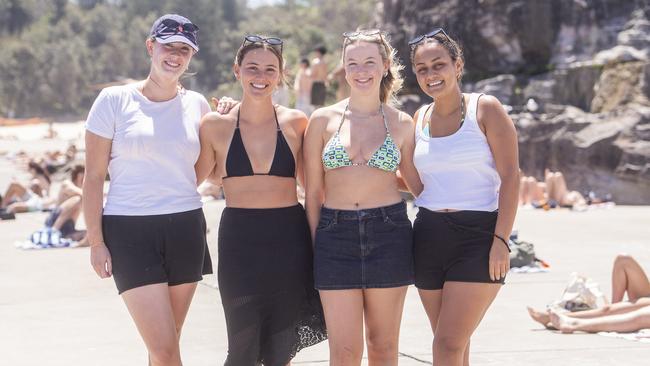 Leah Howarth, Sophie Evans, Rylee Goodwin and Leilani Rizzo at Clovelly on Monday. Picture: Jeremy Piper