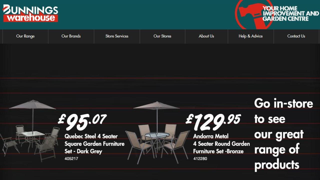 The UK website with the rather dull slogan “Your Home Improvement and Garden Centre” — because no one knows what Bunnings is or does.