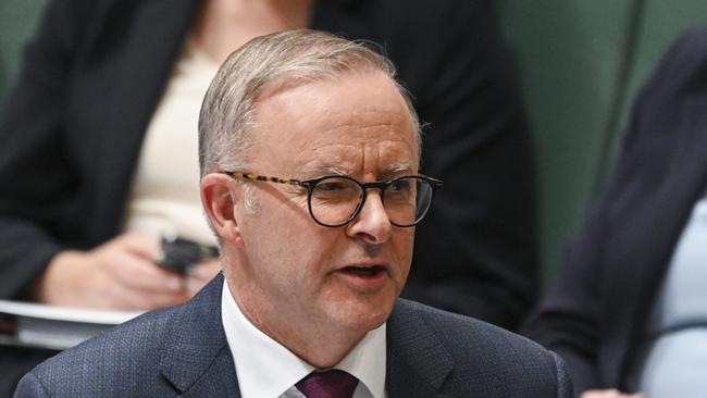 Anthony Albanese in question time on Thursday. Picture: Getty Images