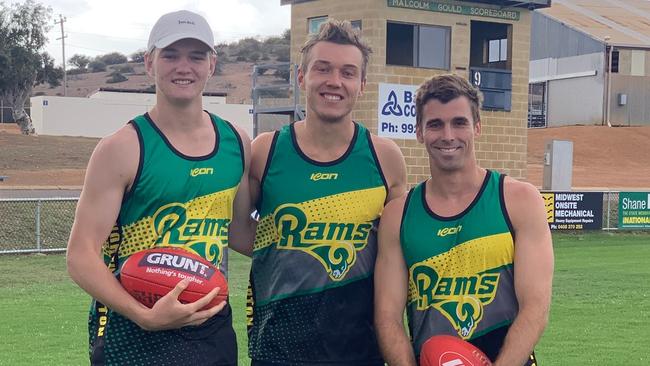 Patrick Cripps with younger brother Josh and third-cousin Jamie.