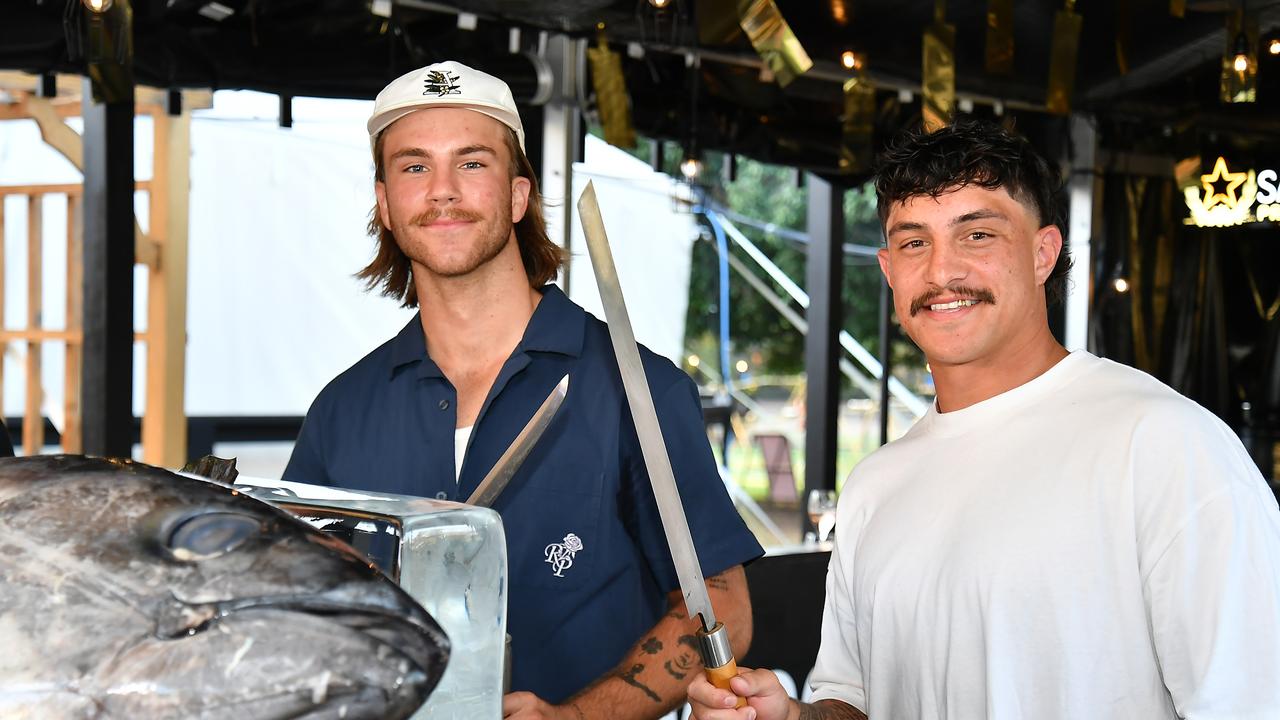 Blake Mozer and Kotoni Staggs at the Sapporo Izakaya at Night Feast Picture: NewsWire / John Gass