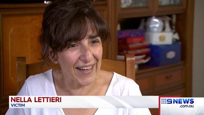 Nella Lettieri talks of her near-death experience. Pictures: Channel 9