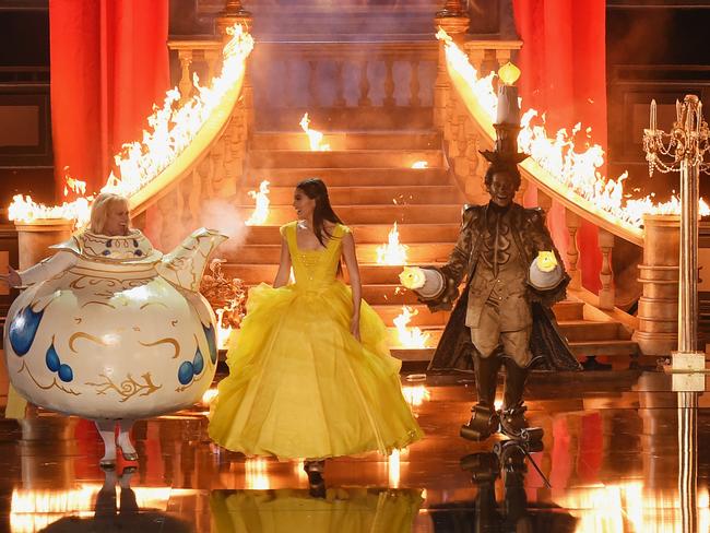 Rebel Wilson and Hailee Steinfeld perform onstage during the 2017 MTV Movie And TV Awards at The Shrine Auditorium on May 7, 2017 in Los Angeles, California. Picture: Getty