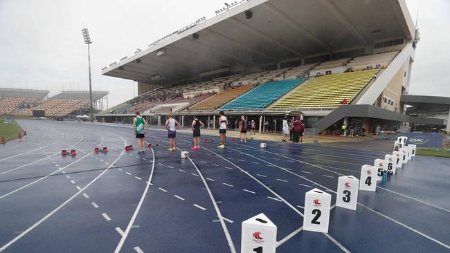 Action from the Queensland Athletics track and field championships at QSAC on Saturday March 15, 2025. Picture: Stephen Archer.