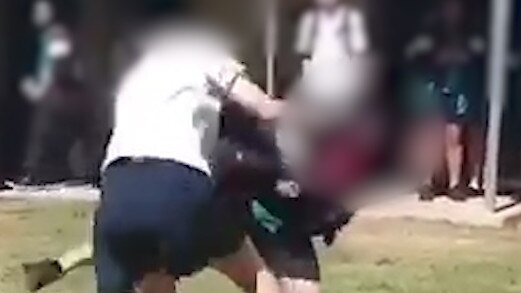 Three girls were invovled a fight at Calamvale Community College, which was filmed and posted to social media.