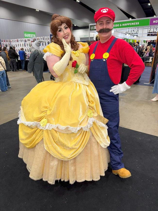 Emily Turnbull and Rikky Kincaid attend the Oz Comic Con Melbourne at the Melbourne Convention & Exhibition Centre on Sunday, June 08, 2025. Picture: Jack Colantuono
