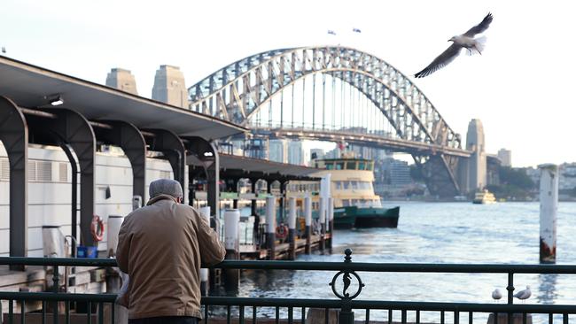 Sydney Harbour as the southeastern seaboard of Australia anticipates a blast of Antarctic air to lash NSW. Picture: NCA NewsWire / Dylan Coker