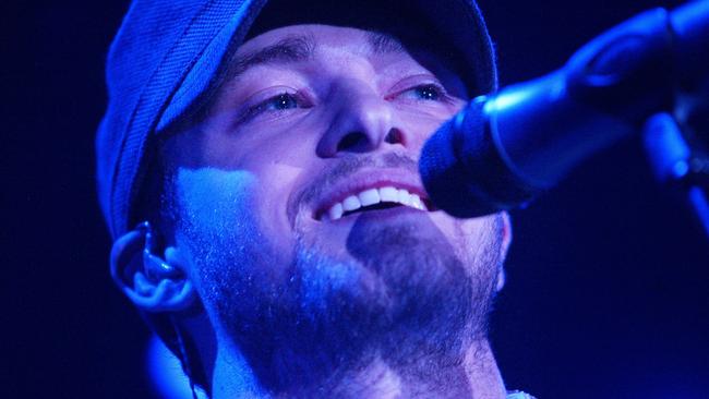 June 2004: Justin Timberlake during concert at Melbourne's Festival Hall. Picture: News Limited